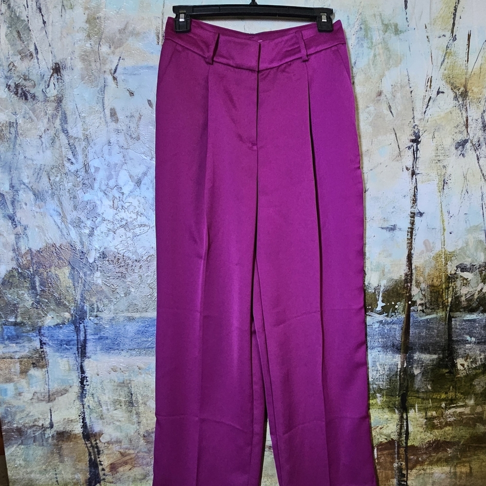 LOFT The Peyton Trouser Pants in Magenta Sz. OP/ Petite NWOT